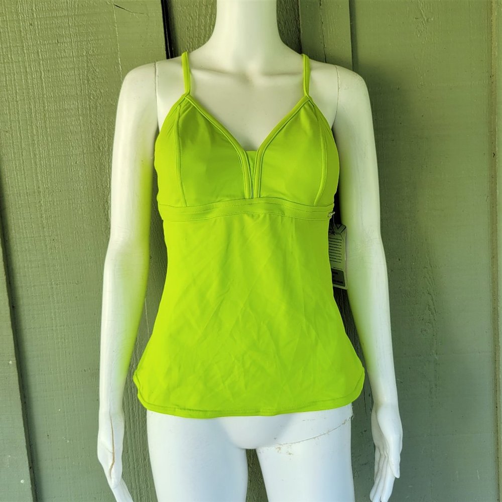 NWT ZerXPosur Lime Tankini Swim Top 14 Swimsuit